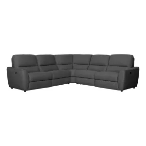 Portland Modular Sofa with 2 Recliners in Belfast Charcoal by OzDesignFurniture, a Chairs for sale on Style Sourcebook