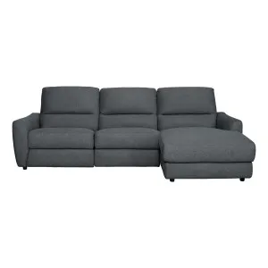 Portland 3 Seater Recliner Sofa + Chaise RHF in Belfast Charcoal by OzDesignFurniture, a Chairs for sale on Style Sourcebook