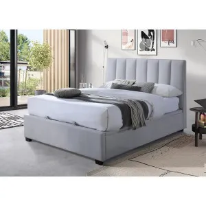 Dixon Fabric Gas Lift Storage Platform Bed with Drawer, King by Glano, a Beds & Bed Frames for sale on Style Sourcebook
