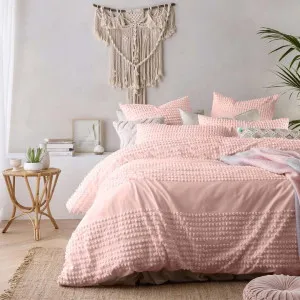 Vintage Design Betty Washed Cotton Blush Quilt Cover Set by null, a Quilt Covers for sale on Style Sourcebook