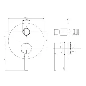 Lexi MKII SwitchMix Shower/Bath Diverter Mixer Trim Kit Brushed Nickel by PHOENIX, a Bathroom Taps & Mixers for sale on Style Sourcebook