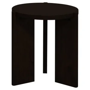 Apollo Mindi Wood Round Side Table, Black by Centrum Furniture, a Side Table for sale on Style Sourcebook