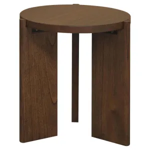 Apollo Mindi Wood Round Side Table, Walnut by Centrum Furniture, a Side Table for sale on Style Sourcebook