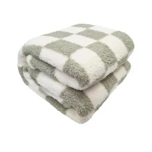 J.Elliot Printed Sherpa Green Mist Throw by null, a Throws for sale on Style Sourcebook