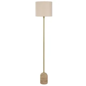 Livia Travertine Base Floor Lamp, Beige / Cream by Telbix, a Floor Lamps for sale on Style Sourcebook