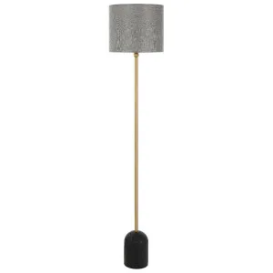 Livia Travertine Base Floor Lamp, Black / Dark Grey by Telbix, a Floor Lamps for sale on Style Sourcebook