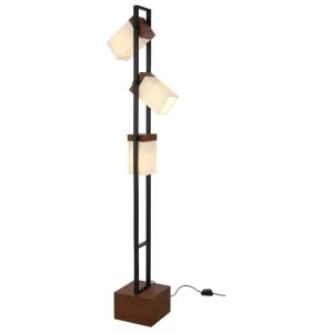 Osada Wood & Iron Base Floor Lamp by Telbix, a Floor Lamps for sale on Style Sourcebook