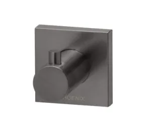 Radii Robe Hook Square Plate In Brushed Carbon By Phoenix by PHOENIX, a Shelves & Hooks for sale on Style Sourcebook