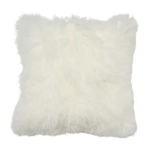 Mongolian Fur Cushion White - 55cm x 55cm by James Lane, a Cushions, Decorative Pillows for sale on Style Sourcebook