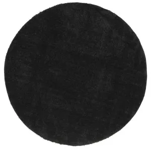 Puffin Black Shaggy Round Rug by Wild Yarn, a Contemporary Rugs for sale on Style Sourcebook