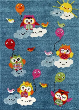 Tiny Dancer Baby Birds Blue Kids Rug by Wild Yarn, a Contemporary Rugs for sale on Style Sourcebook