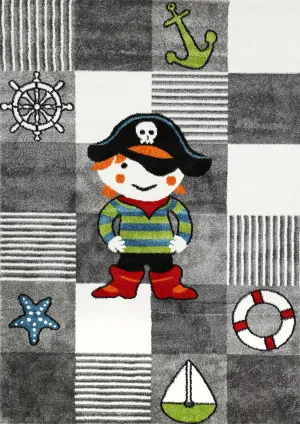 Tiny Dancer Pirate Party Grey Kids Rug by Wild Yarn, a Contemporary Rugs for sale on Style Sourcebook