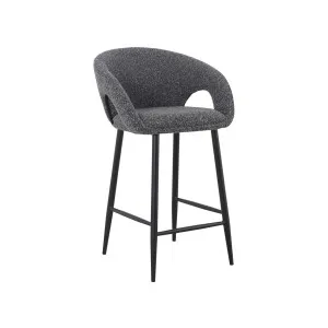 Miley Bar Stool - Anthracite Grey Boucle (Set of 2) by Calibre Furniture, a Bar Stools for sale on Style Sourcebook