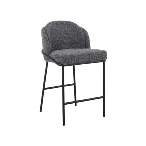 Laila Bar Stool - Anthracite Grey Boucle (Set of 2) by Calibre Furniture, a Bar Stools for sale on Style Sourcebook