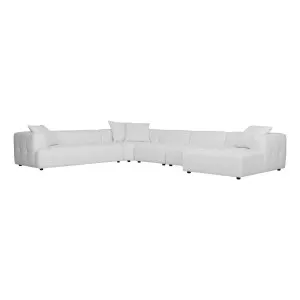 Rubin 6 Seater Modular Sofa + Chaise RHF in Het White  by OzDesignFurniture, a Sofas for sale on Style Sourcebook