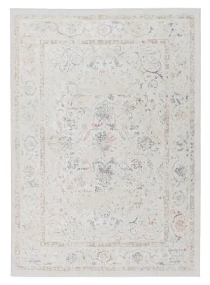 Caribou Cream and Pink Traditional Rug by Miss Amara, a Persian Rugs for sale on Style Sourcebook