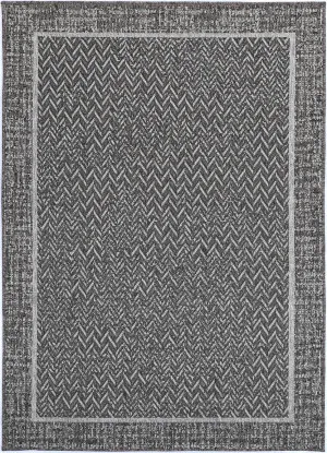 Alfresco Herringbone Charcoal Flatweave Rug by Wild Yarn, a Contemporary Rugs for sale on Style Sourcebook