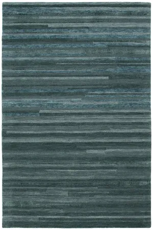 Linear Teal Wool Rug by null, a Contemporary Rugs for sale on Style Sourcebook