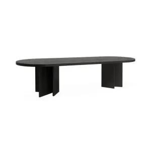 Roshan 3m Pill Shape Dining Table - Textured Espresso Black by Interior Secrets - AfterPay Available by Interior Secrets, a Dining Tables for sale on Style Sourcebook