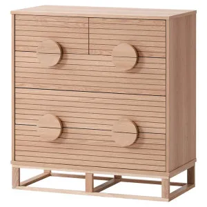 Nerox Wooden 5 Drawer Tallboy, Oak by Woodland Furniture, a Dressers & Chests of Drawers for sale on Style Sourcebook