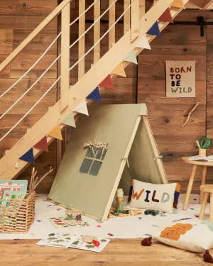 Yanil green 100% cotton teepee tent, 100 x 90 cm by Kave Home, a Kids Furniture & Bedding for sale on Style Sourcebook