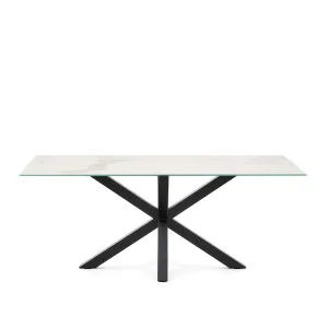 Argo table 200x100, epoxy black and Kalos blanco by Kave Home, a Dining Tables for sale on Style Sourcebook