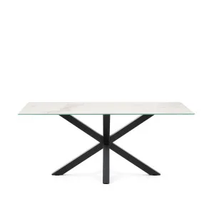 Argo table 180 cm porcelain black legs by Kave Home, a Dining Tables for sale on Style Sourcebook