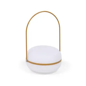 Tea table lamp in polythene and metal with mustard finish by Kave Home, a Outdoor Lighting for sale on Style Sourcebook