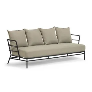 Mareluz 3 seater sofa in black steel, 197 cm by Kave Home, a Outdoor Sofas for sale on Style Sourcebook