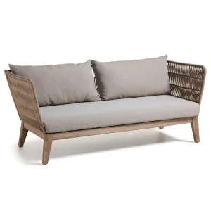 Belleny 3 seater sofa in beige cord and solid acacia wood, 176 cm FSC 100% by Kave Home, a Outdoor Sofas for sale on Style Sourcebook