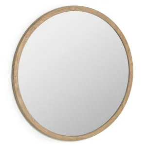 Alum round solid mindi wood mirror 100 cm by Kave Home, a Mirrors for sale on Style Sourcebook