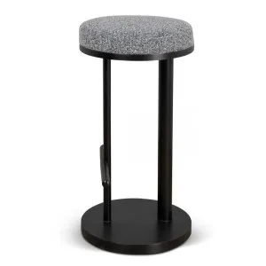 Jovan 68cm Matte Black Bar Stool - Graphite Grey Boucle by Interior Secrets - AfterPay Available by Interior Secrets, a Bar Stools for sale on Style Sourcebook