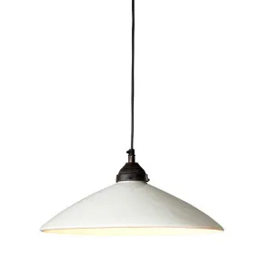 Newport Ceramic Dish Ceiling Pendant Large White by Florabelle Living, a Pendant Lighting for sale on Style Sourcebook