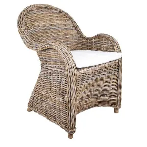 Long Island Wicker Chair With Cushion by Florabelle Living, a Chairs for sale on Style Sourcebook