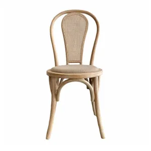 Round Rattan Back Elm Wood Dining Chair Natural by Florabelle Living, a Chairs for sale on Style Sourcebook