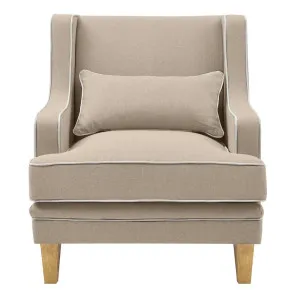 Bondi Hamptons Armchair Natural W/White Piping by Florabelle Living, a Chairs for sale on Style Sourcebook