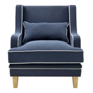 Bondi Hamptons Armchair Navy W/White Piping by Florabelle Living, a Chairs for sale on Style Sourcebook