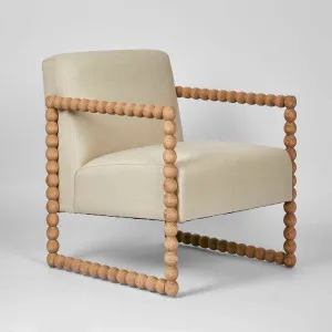 Bobbin Oak Chair Natural/Linen by Florabelle Living, a Chairs for sale on Style Sourcebook