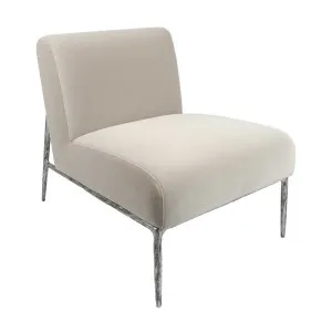 Aries Leisure Chair Pewter In Silver Velvet by Florabelle Living, a Chairs for sale on Style Sourcebook