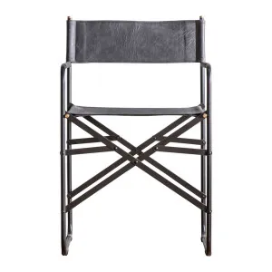 Jodhpur Black Leather Chair by Florabelle Living, a Chairs for sale on Style Sourcebook