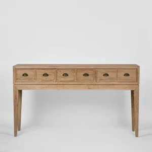 Columbus Oak 6 Drawer Hall Table by Florabelle Living, a Sideboards, Buffets & Trolleys for sale on Style Sourcebook