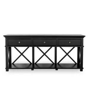 Sorrento 3 Drawer Hamptons 190Cm Console Black by Florabelle Living, a Sideboards, Buffets & Trolleys for sale on Style Sourcebook