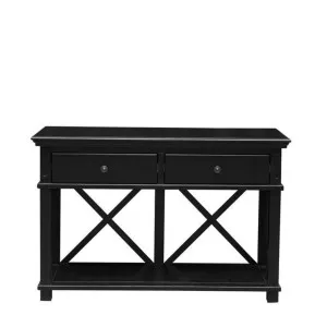 Sorrento Hamptons 130Cm 2 Drawer Console Black by Florabelle Living, a Sideboards, Buffets & Trolleys for sale on Style Sourcebook