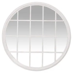 Chloe White Round Paned Mirror by Florabelle Living, a Mirrors for sale on Style Sourcebook