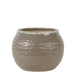 Montreal Distressed Pot Taupe by Florabelle Living, a Plant Holders for sale on Style Sourcebook