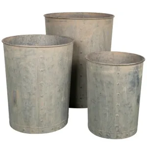 Austen Zinc Pots Set Of 3 by Florabelle Living, a Plant Holders for sale on Style Sourcebook