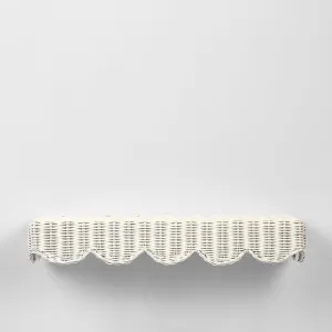 Belle Rattan Wall Shelf White 60Cm by Florabelle Living, a Sideboards, Buffets & Trolleys for sale on Style Sourcebook