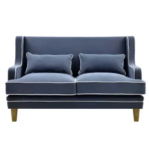 Bondi Hamptons 2 Seat Sofa Navy W/White Piping by Florabelle Living, a Sofas for sale on Style Sourcebook