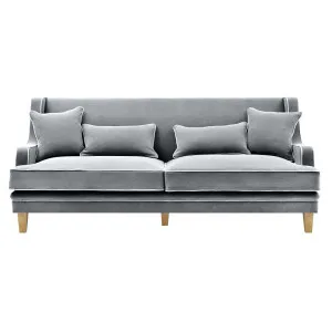 Bondi Hamptons 3 Seat Sofa Grey W/White Piping by Florabelle Living, a Sofas for sale on Style Sourcebook