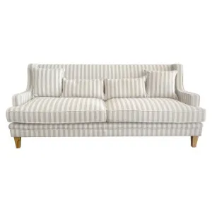 Bondi Hamptons 3 Seat Sofa Natural Stripe W/White Piping by Florabelle Living, a Sofas for sale on Style Sourcebook